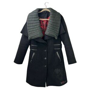 Desigual Women's Size 42 EUR 8 USA Wool Blend Jacket Coat Embroidered